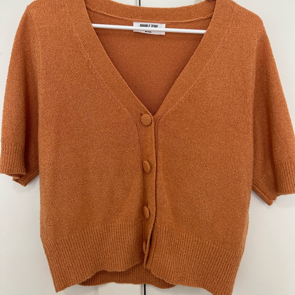 Cute orange short sleeve sweater top
